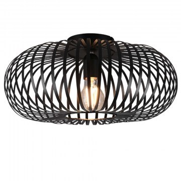 Φωτιστικό Οροφής - Πλαφονιέρα Johann 606900132 1xE27 60W Φ40cm 17cm Black Mat Trio Lighting