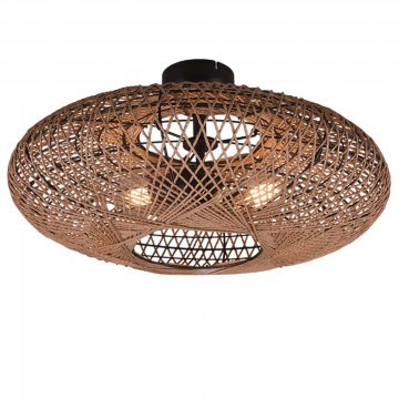 Ceiling Lamp Hedda 612300236 2xE27 40W D52cm 28cm Natural-Black Trio Lighting