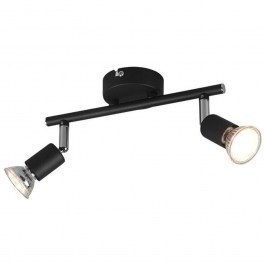 Φωτιστικό Οροφής - Σποτ Paris R80912032 2xGU10 35W 8x25x13cm Black Mat RL Lighting BLACK