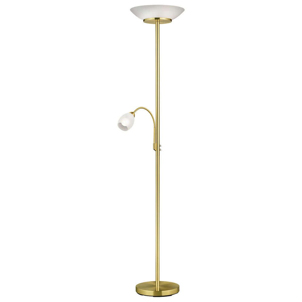 Φωτιστικό Δαπέδου Gerry R40063108 2xE27 18W & 1xE14 10W Φ34cm 180cm Brass Mat RL Lighting