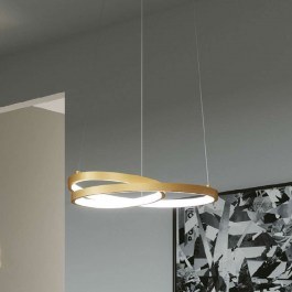 Φωτιστικό Οροφής  Lieve LED-LIEVE-S-ORO 30W Led Φ40cm 150cm Gold Luce Ambiente Design GOLD