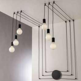 Ceiling Lamp Habitat I-HABITAT-PL6 NER 6xE27 D19cm 500cm Black Luce Ambiente Design BLACK
