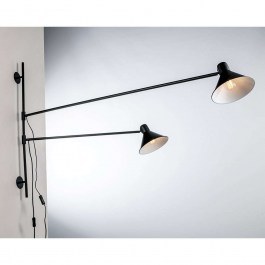 Φωτιστικό Τοίχου - Απλίκα Duetto I-DUETTO-AP2-NER 2xE27 154x90cm Black Luce Ambiente Design BLACK