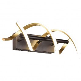Φωτιστικό Τοίχου - Απλίκα Sequence 241810208 13x47cm Dim Led 2800Lm 22W Black-Brass Trio Lighting BLACK-BRASS