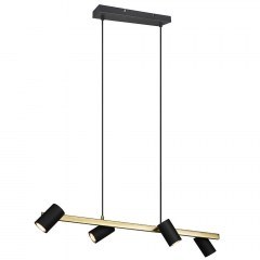 Φωτιστικό Οροφής - Ράγα Marley 302400480 80x18x150cm 4xGU10 35W Black-Gold Trio Lighting