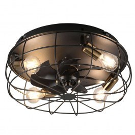 Ανεμιστήρας Οροφής Trondheim R61095032 Με Φως 4xE27 10W Και Τηλεχειριστήριο Φ48x17cm Black RL Lighti BLACK