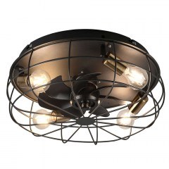 Ανεμιστήρας Οροφής Trondheim R61095032 Με Φως 4xE27 10W Και Τηλεχειριστήριο Φ48x17cm Black RL Lighti