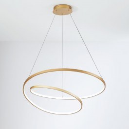 Φωτιστικό Οροφής Κρεμαστό Led-Lieve-S80-Oro 8000lm 3000/4000/6500K 150x80x11,2cm Gold Luce Ambiente Design GOLD