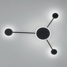 Φωτιστικό Τοίχου - Απλίκα Led-Etere-PL3 1620lm 3000/4000/6500K 46x53x8cm Black Luce Ambiente Design BLACK