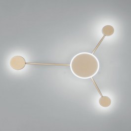 Φωτιστικό Τοίχου - Απλίκα Led-Etere-PL3 1620lm 3000/4000/6500K 46x53x8cm Gold Luce Ambiente Design GOLD