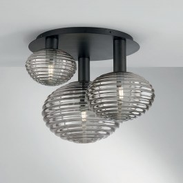 Φωτιστικό Οροφής - Πλαφονιέρα I-Ripple-PL3-NER E27 48x53,5x39cm Black Luce Ambiente Design BLACK