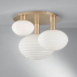 Φωτιστικό Οροφής - Πλαφονιέρα I-Ripple-PL3-Oro E27 48x53,5x39cm Gold Luce Ambiente Design GOLD