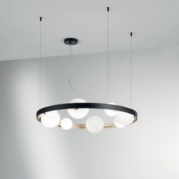 Pendant Light I-Sonetto-S8 G9 150x76x4cm Black-Gold Luce Ambiente Design