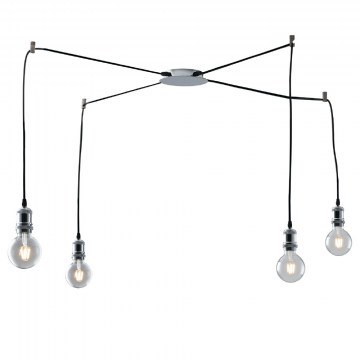 Pendant Light I-Groove-S4 CR E27 250x16cm Chrome Luce Ambiente Design