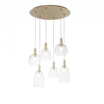 Pendant Light I-Brandy-S6 E14 150x60x50cm Gold Luce Ambiente Design