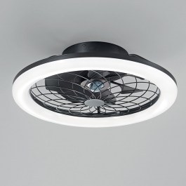 Ceiling Fan With Light LED-Etesia-B-FAN 3300lm CCT 49x17cm Black Intec BLACK