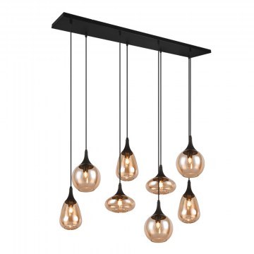 Φωτιστικό Οροφής - Ράγα Lumina 317000813 121x34x150cm 8xE14 40W Black-Amber Trio Lighting