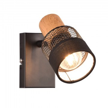 Φωτιστικό Τοίχου - Απλίκα Nandina 811700132 7x17x13cm 1xE14 10W Black-Natural Trio Lighting