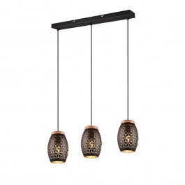 Φωτιστικό Οροφής - Ράγα Bidar R31573080 3xE27 71x150cm Black-Gold RL Lighting BLACK-GOLD