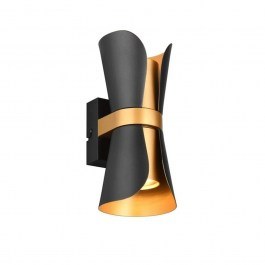 Φωτιστικό Τοίχου - Απλίκα Coat 218600280 10x11x21cm 2xGU10 10W Black-Gold Trio Lighting BLACK-GOLD
