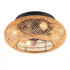 Ceiling Fan Lillesand R67302126 With Light 4xE27 10W And Remote D50x21cm Brown RL Lighting