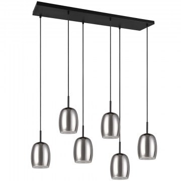 Ceiling Lamp - Rail Barret 317500654 89x29x150cm 6xE14 10W Black-Smoke Trio Lighting