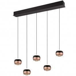 Φωτιστικό Οροφής - Ράγα Orbit 344410532 100x10,5x150cm 5xDim Led 960lm 8W Black-Coffee Trio Lighting COFFEE-BLACK