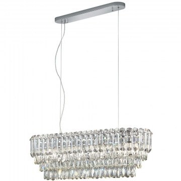 Φωτιστικό Οροφής Malizia 367601006 96x29x150cm 10xE14 40W Chrome-Clear Trio Lighting