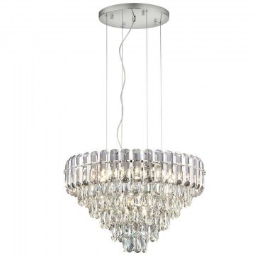 Pendant Lamp Malizia 367601206 D58x150cm 12xE14 40W Chrome-Clear Trio Lighting
