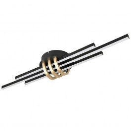 Φωτιστικό Οροφής - Πλαφονιέρα Cinto R67873180 81x18x10,5cm Dim Led 2380lm 20W 3000K Black-Gold RL Lighting BLACK-GOLD