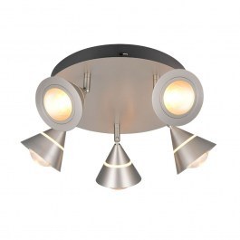 Φωτιστικό Οροφής - Πλαφονιέρα Romeo 637010507 Led 5x7W 5 x700 lm 2300+3000+4000K 40x16,5cm Nickel Trio Lighting NICKEL