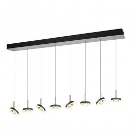 Pendant Light - Rail Guano 334410807 8x8W SMD 850lm 2300+3000+4000K 150x200cm Nickel-Black Trio Lighting NICKEL-BLACK