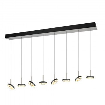 Pendant Light - Rail Guano 334410807 8x8W SMD 850lm 2300+3000+4000K 150x200cm Nickel-Black Trio Lighting