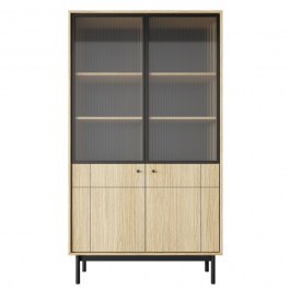 Βιτρίνα Japandi WT104 103x39x184cm Natural Dab Linea NATURAL