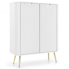 Sideboard Zova K-103_Bi_GL 103x129x39cm White-Gold WHITE-GOLD
