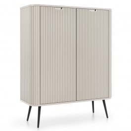 Sideboard Zova K-103_Kz_BL 103x129x39cm White Kazmir-Anthracite BEIGE-ANTHRACITE