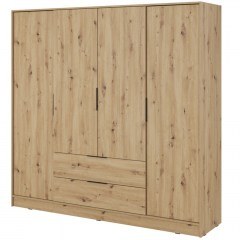 Ντουλάπα Τετράφυλλη Kelly 206x51x200cm Natural Artisan