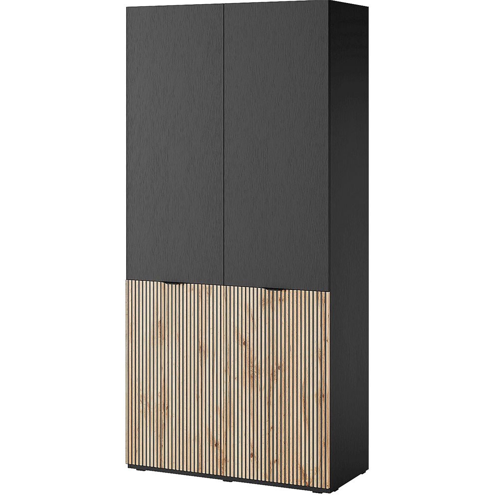 Ντουλάπα Δίφυλλη Sandbox Sento 101x51x200cm Anthracite-Natural