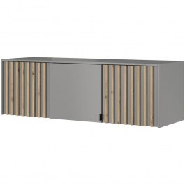 Three-Door Wardrobe Attic Nelly 155x51x50cm Grey-Natural GREY