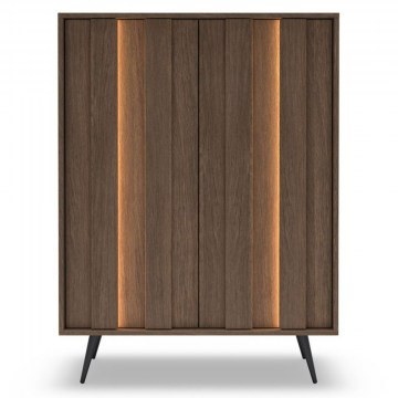 Sideboard Amaro L_AMARO_K104 With Light LED 93,5x40x125,6cm Walnut