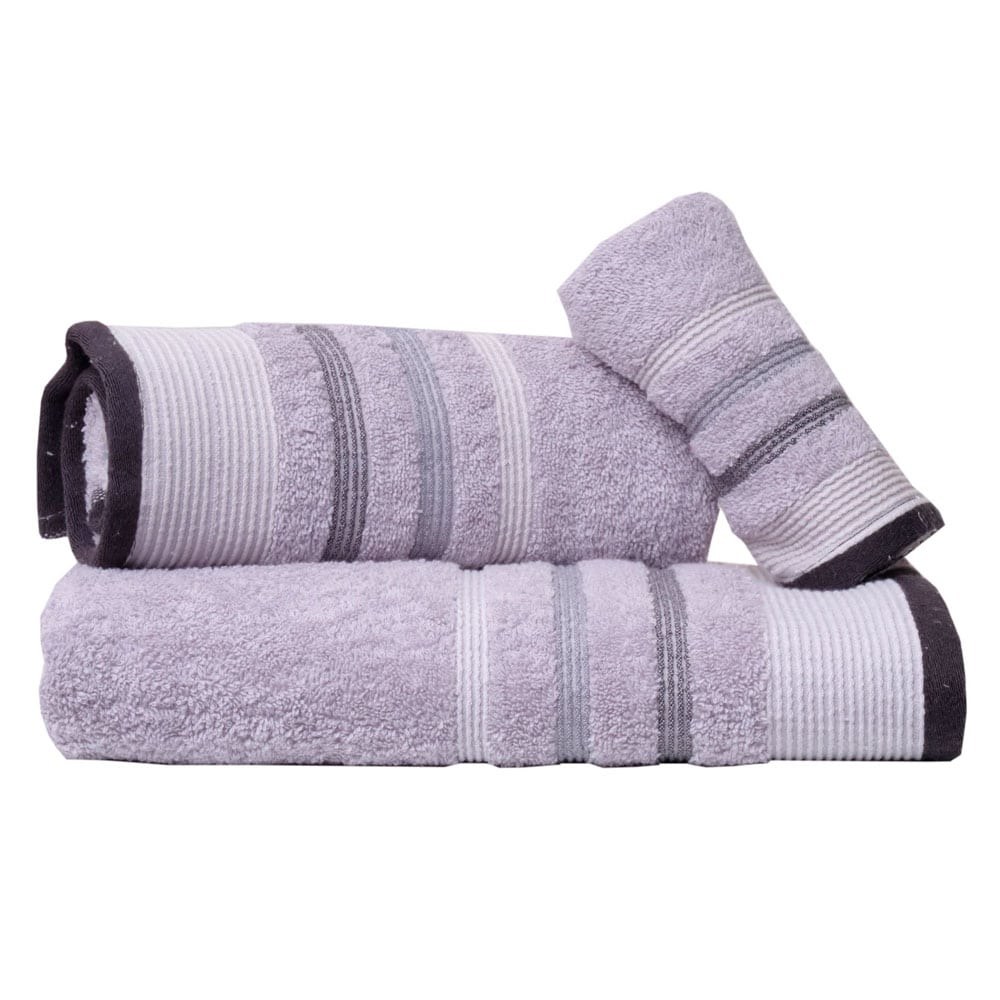 Πετσέτες Χαβάη Σετ 3τμχ Grey Viopros