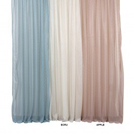 Κουρτίνα Mε Τρέσα Πουά Ecru Viopros ECRU