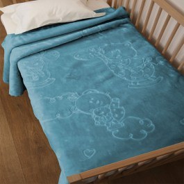 Baby Blanket Velvet Bear 6 Lake Blue Anna Riska LAKE