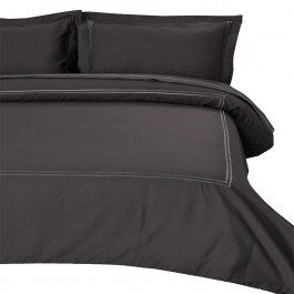 Παπλωματοθήκη Satin Embroidered Classico 4 (Σετ 3τμχ) Anthracite Anna Riska ANTHRACITE
