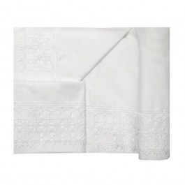 Lace Pillowcases Νο4 (Set 2pcs) White Viopros WHITE