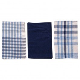 Ποτηρόπανα Ζακάρ Μπρίστολ (Σετ 3τμχ) Blue Viopros BLUE