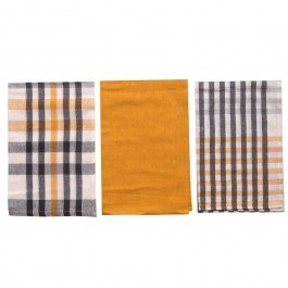 Ποτηρόπανα Ζακάρ Μπρίστολ (Σετ 3τμχ) Yellow Viopros YELLOW