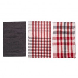 Ποτηρόπανα Ζακάρ Μπρίστολ (Σετ 3τμχ) Red Viopros RED