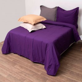 Παπλωματοθήκη Superb Percale (Σετ 3τμχ) Plum Viopros PLUM