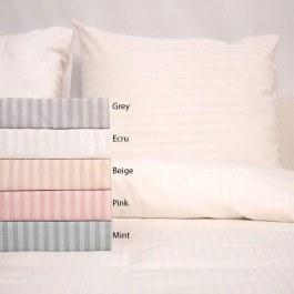 Bed Sheet Polycotton Satin Stripe 850 Grey Viopros GREY